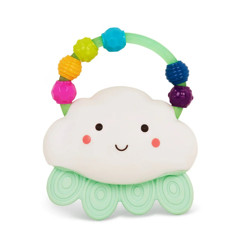 B.TOYS Rain-Glow Squeeze Silikonlampe mit Beißring WOLKE 11x13 cm