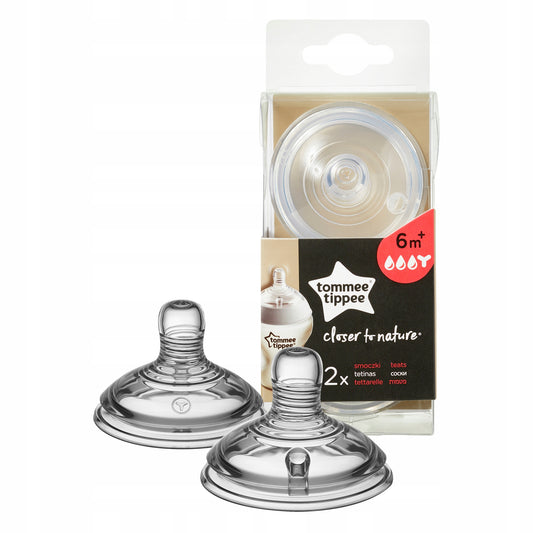 TOMMEE TIPPEE cumlík na fľašu CLOSER TO NATURE, 6 mes.+ x2