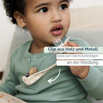 Biolane Baumwoll-Schnullerclip mit Anhänger