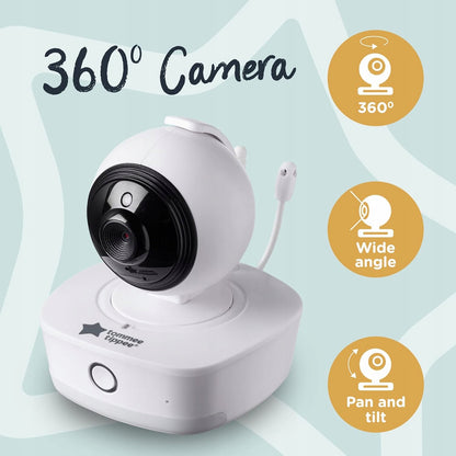 TOMMEE TIPPEE cyfrowa niania elektroniczna 4,3" + czujnik ruchu z kamerą 360° i funkcją pan and tilt