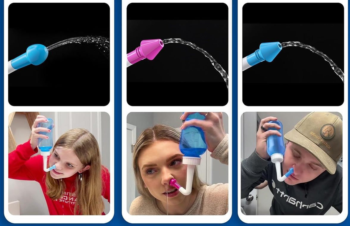 MAOEVER Nasal 300 Nasenspüler für Kinder und Erwachsene 3 Aufsätze 300 ml