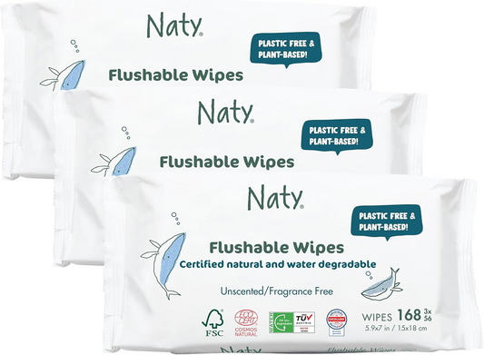 ECO BY NATY chusteczki nawilżane 3 x 56 spłukiwalne kompostowalne