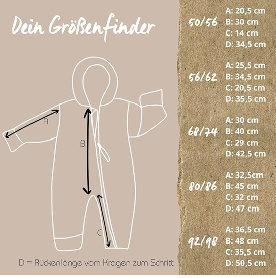 HOPPEDIZ Fleece-Overall mit Kapuze 56/62