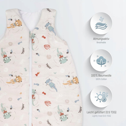 JULIUS ZOLLNER Sommerschlafsack 0,5TOG Gr.56 JERSEY