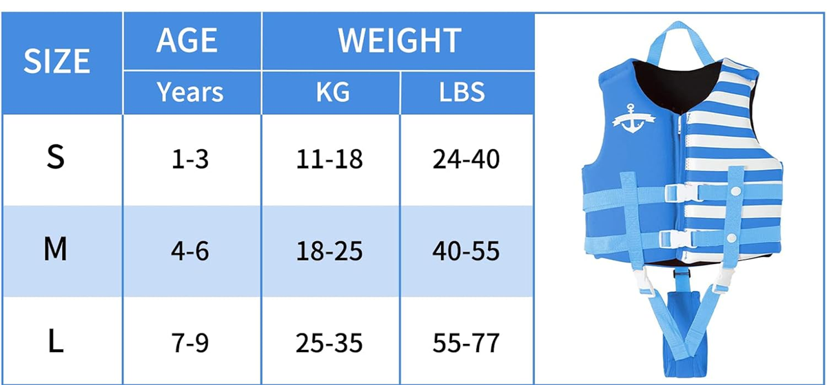 GOGOKIDS Neopren-Schwimmweste 4-6 Jahre 18-25 kg