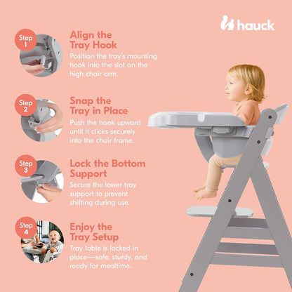 HAUCK Alpha Tray Grey zusätzliches Tablett für Hochstuhl