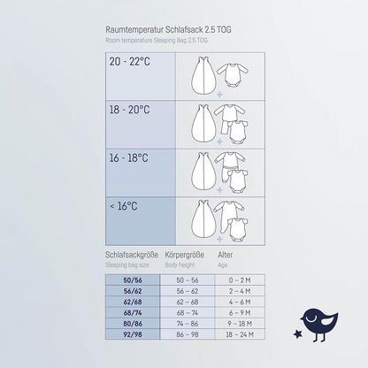 JULIUS ZÖLLNER Ganzjahresschlafsack 2,5TOG Gr. 50/56