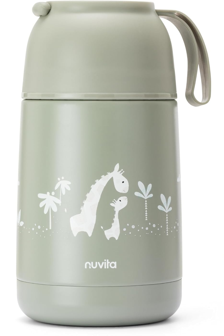 NUVITA 4475 Edelstahl-Essthermobehälter 620 ml 0+ GIRAFFEN