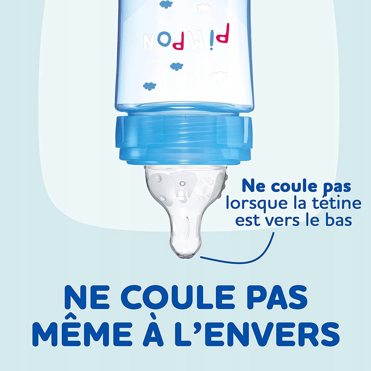 DODIE butelka antykolkowa 330 ml 6m+ niebieska, butelka antykolkowa z podwójnym zaworem BPA free