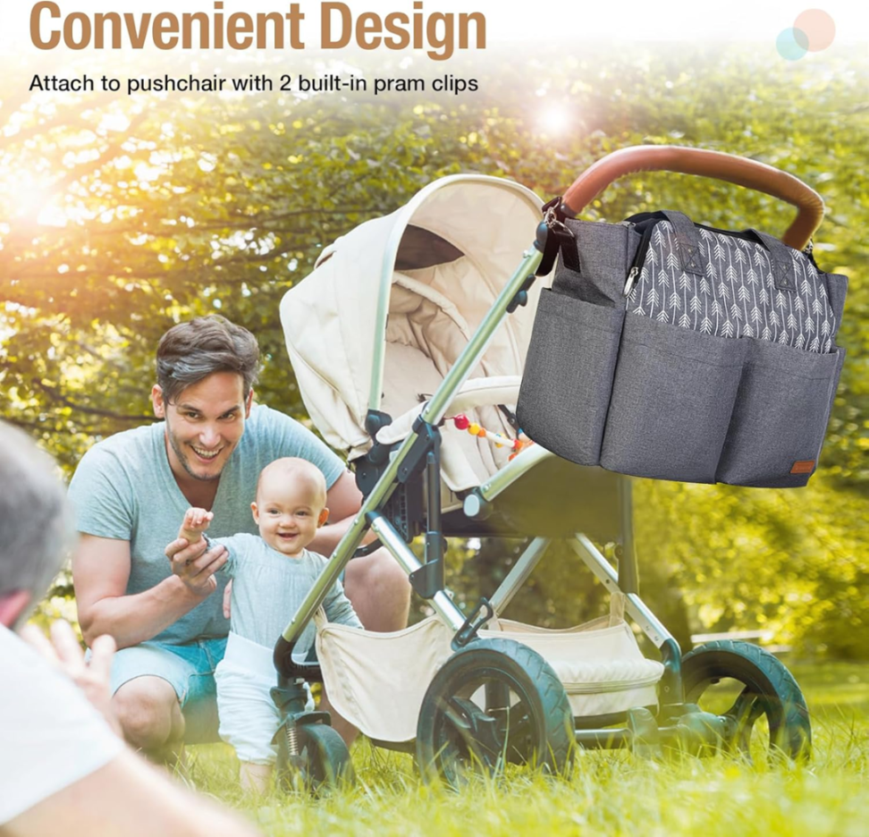 LEKEBABY Kinderwagentasche + Wickelunterlage