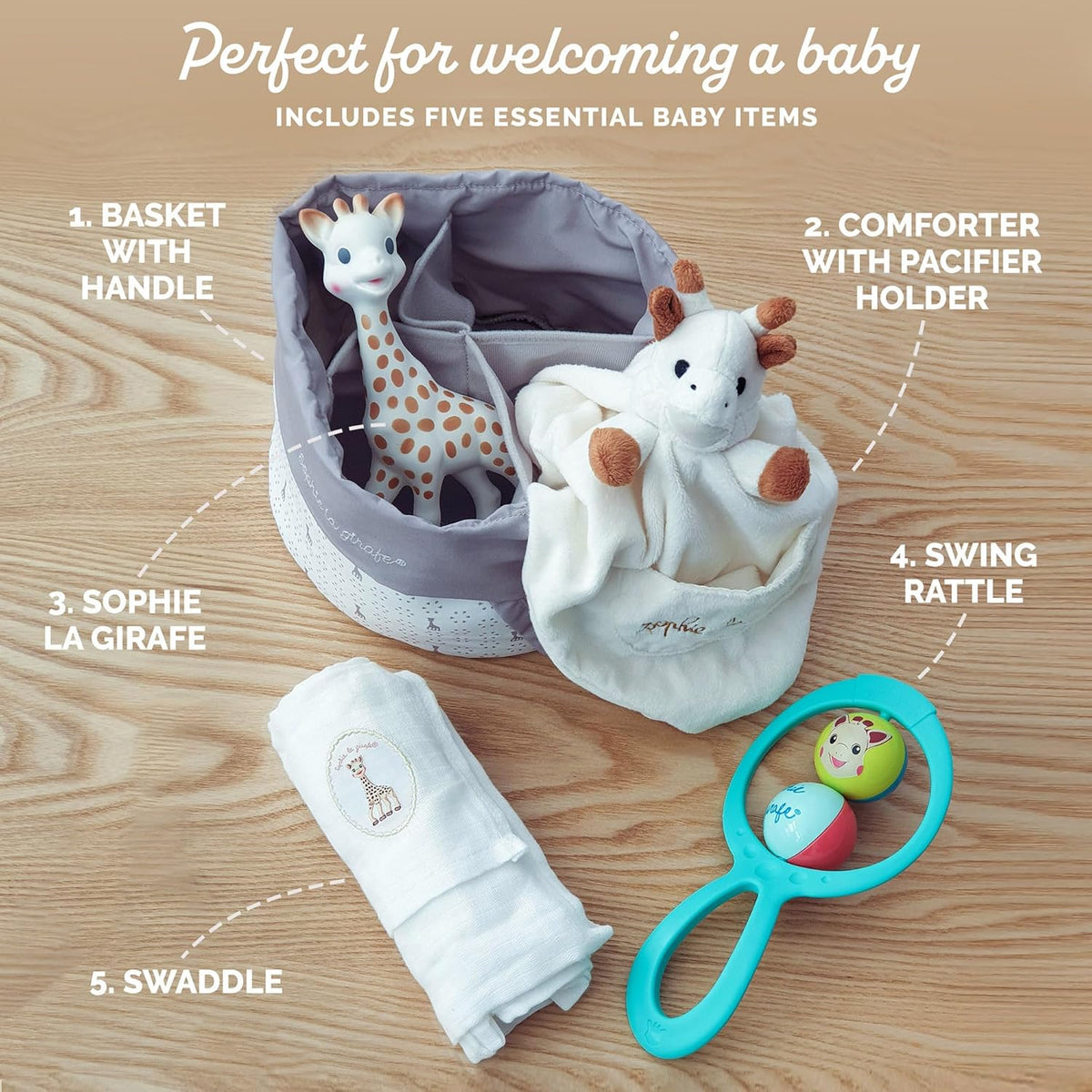 SOPHIE LA GIRAFE Set für Babys GESCHENKKORB