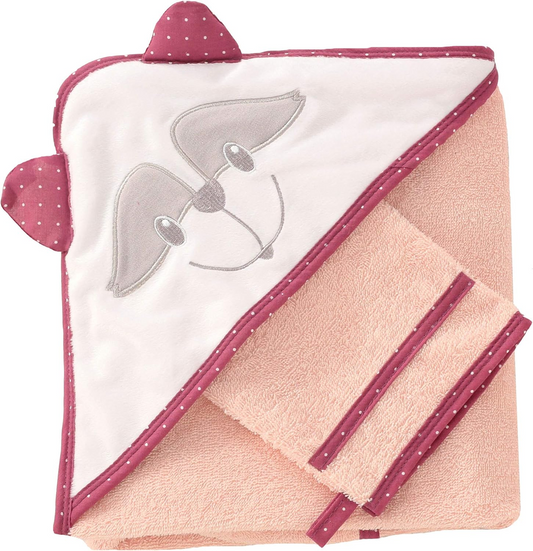 TROIS KILOS SEPT asciugamano con cappuccio 70x70 cm + guanto da bagno