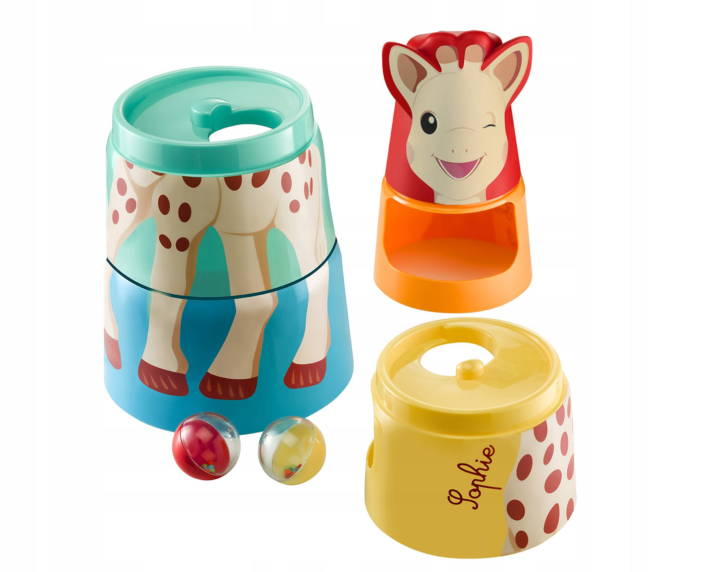 GIRAFĂ SOPHIE turn 3 în 1, 7 piese, 10 luni+