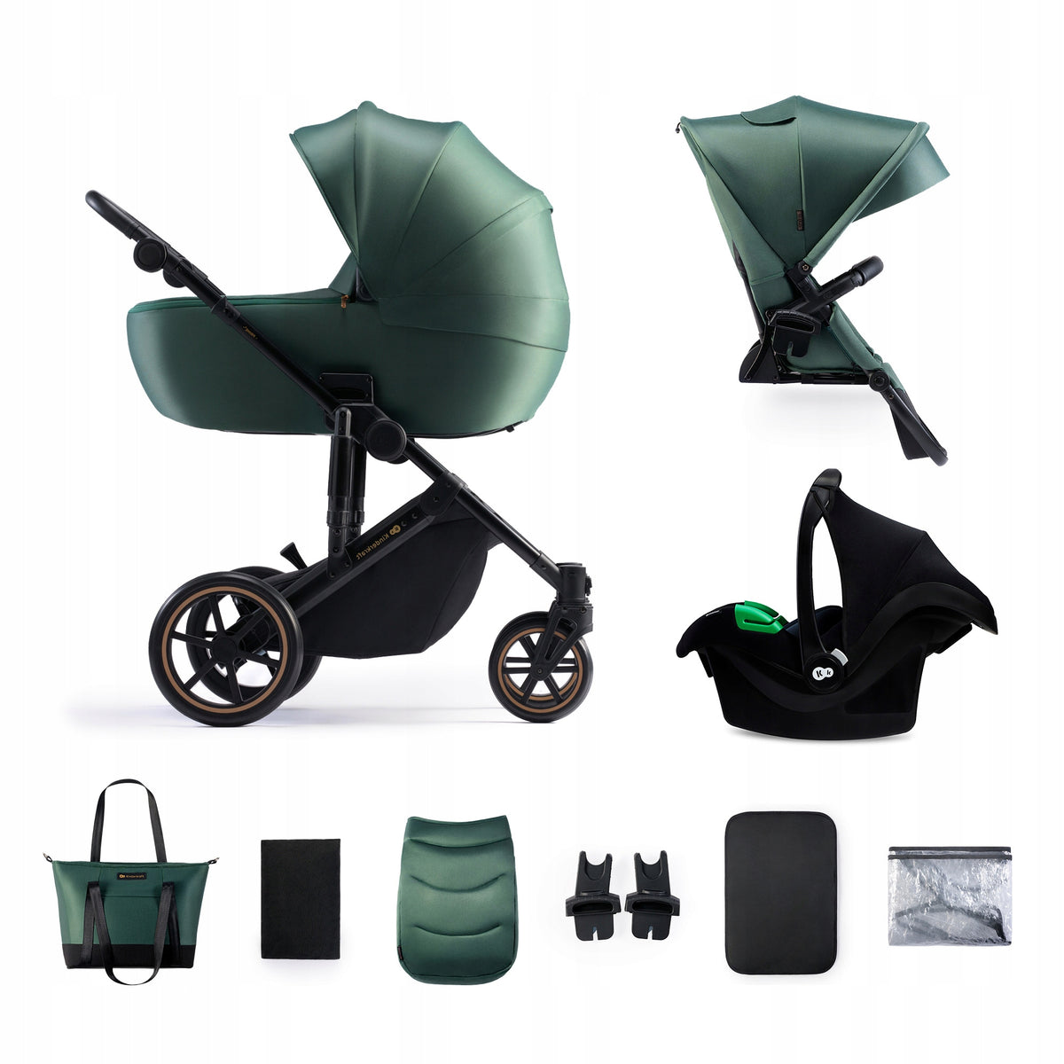 KINDERKRAFT PRIME2 PRO 3-in-1 Multifunktionskinderwagen bis 22kg + Babyschale MINK PRO