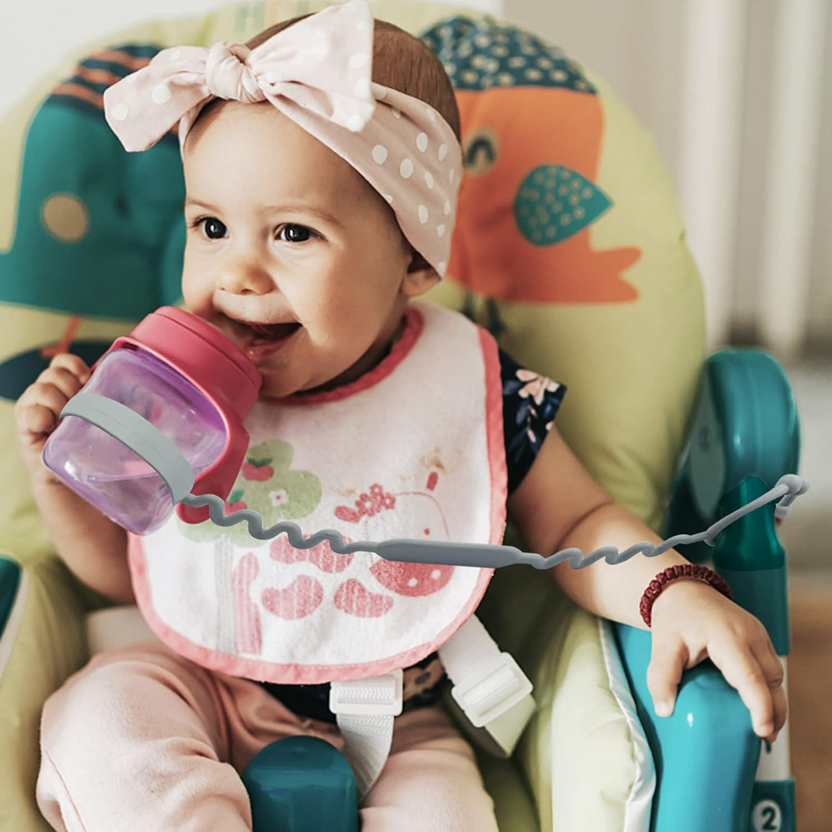 GURTE FÜR BABY Silikonanhänger für Flaschen und Spielzeug 30 cm