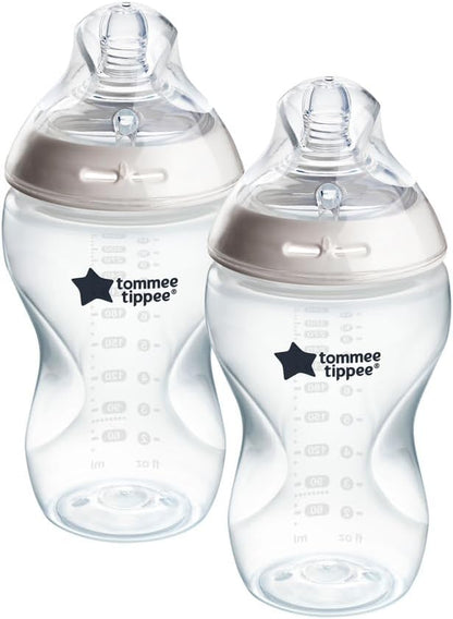 TOMMEE TIPPEE Natural Start 340ml ANTI-COLIC bottle 3 months+ x2