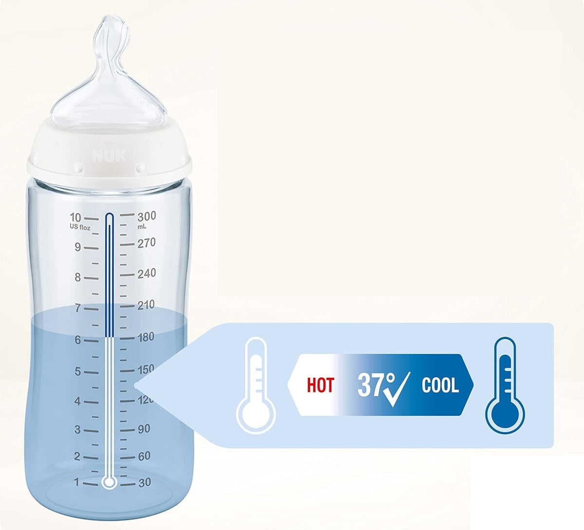 NUK First Choice+ Night Set 3 leuchtende Flaschen 300 ml 6-18 m Sauger M