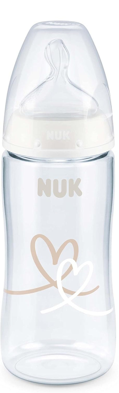 NUK First Choice+ Flasche 300 ml Sauger M mittlerer Durchfluss 0-6 M HERZEN