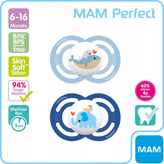 MAM Perfect Schnuller x2 6–16 Monate + Box – Produktfoto 2