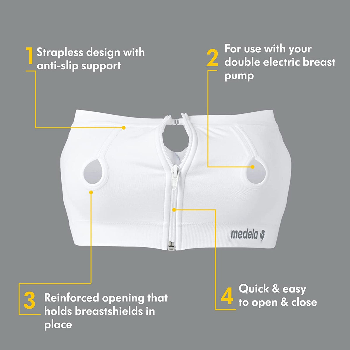 MEDELA gorset do laktatora EASY EXPRESSION L, strapless z antypoślizgowym wsparciem do podwójnego laktatora