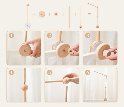 LASS UNS EINEN drehbaren hölzernen Mobile-Halter für das Babybett BAUEN