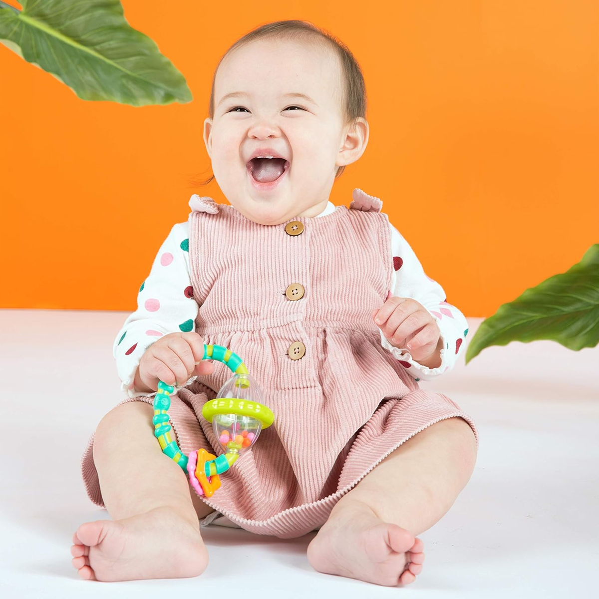 BRIGHT STARTS Soothers & Shakers Spielzeugset für Babys, 7-teilig, ab 6 Monaten