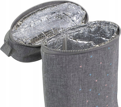 MINILAND Thermibag Double TORBA TERMOIZOLACYJNA na butelki 2x 500 ml, szara torba z przegrodą