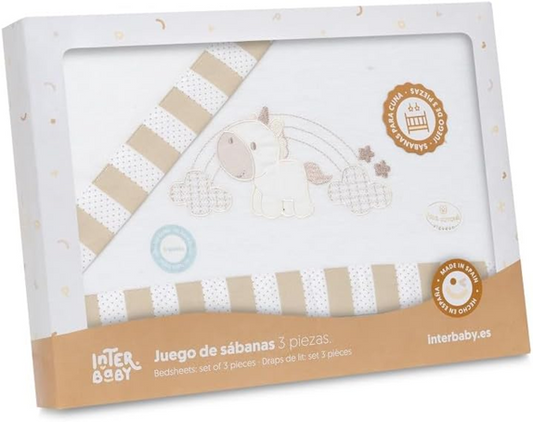 INTERBABY set de lenjerie de pat din 3 piese 60x120 / 40x60 / 110x155