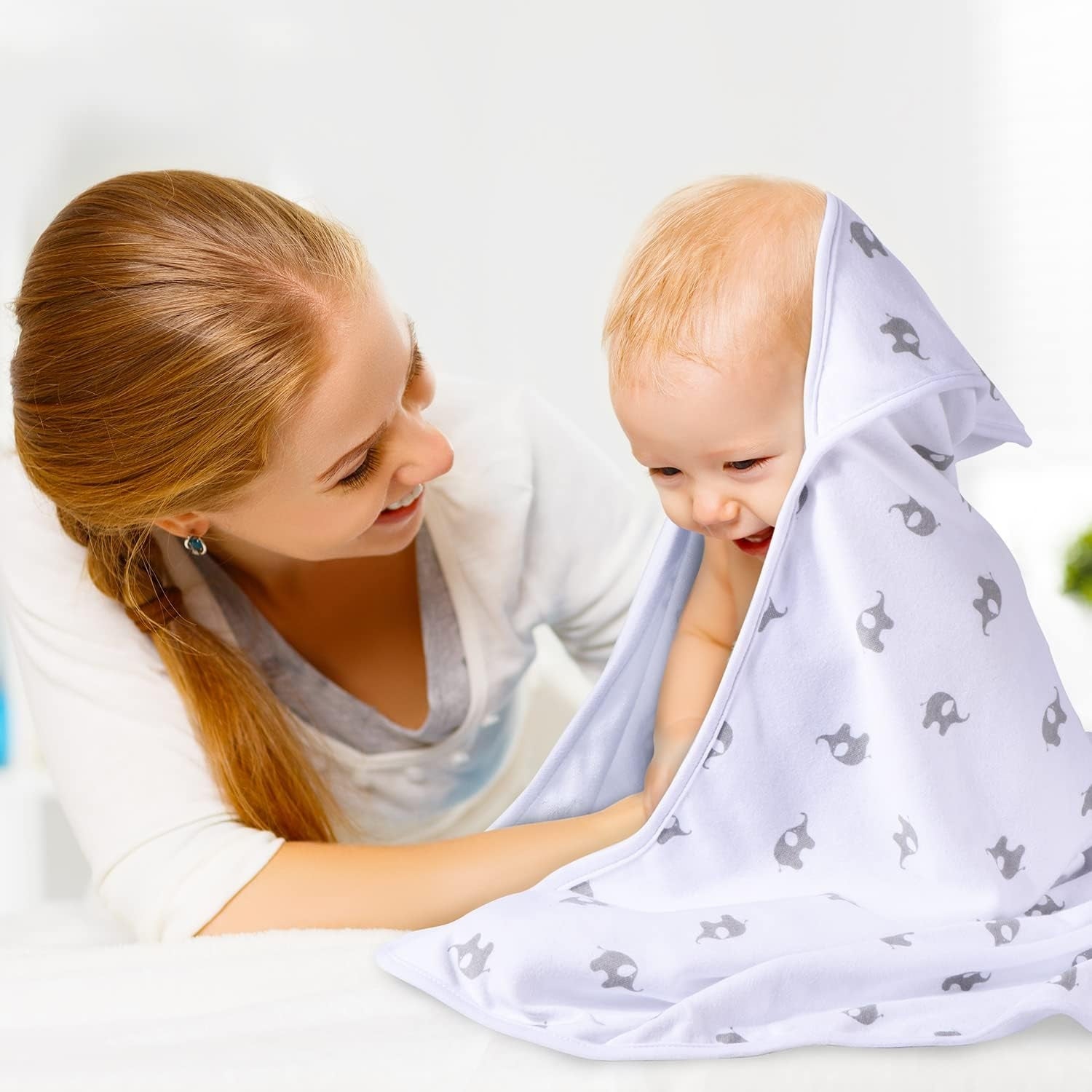 MOMCOZY ręcznik z kapturem x2 76x76 +6 24x24 ściereczki do mycia