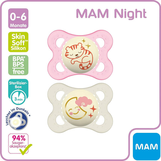 MAM ORIGINAL NIGHT chupete calmante x2 0-6 meses