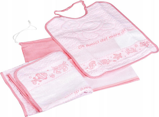 BUBABUcotton bib on elastic, hand towel, pouchnew condition, replacement packaging