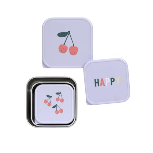 Lässig Happy Fruits Edelstahlbehälter für Snacks 3 Stück