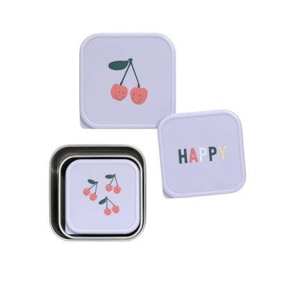 Lässig Happy Fruits Edelstahlbehälter für Snacks 3 Stück