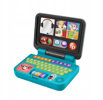 FISHER-PRICE laptop interaktywny J.NIEMIECKI 6m+ z kolorowymi przyciskami i światełkami