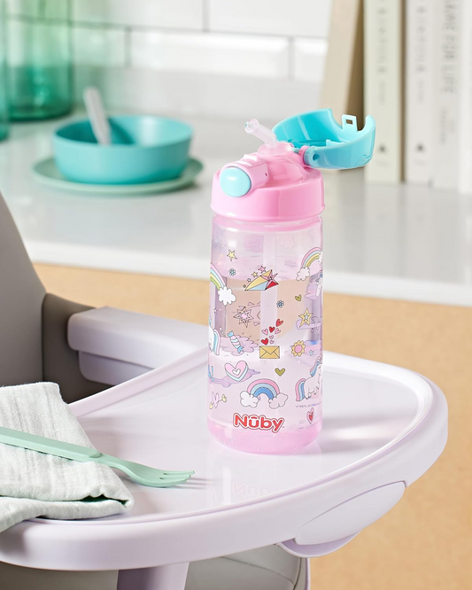 NUBY Straw Cup tritanová láhev s brčkem 4 m+ 540 ml
