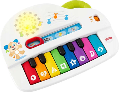 FISHER-PRICE GFK03 pianino 4w1 wersja niemiecka, interaktywne pianinko dla niemowląt, kolorowe klawisze
