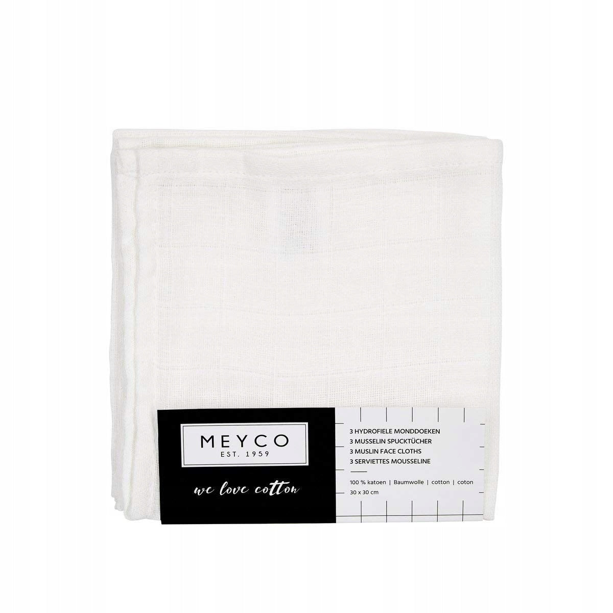 MEYCO muslin diapers 30cm x 30cm x3pcs