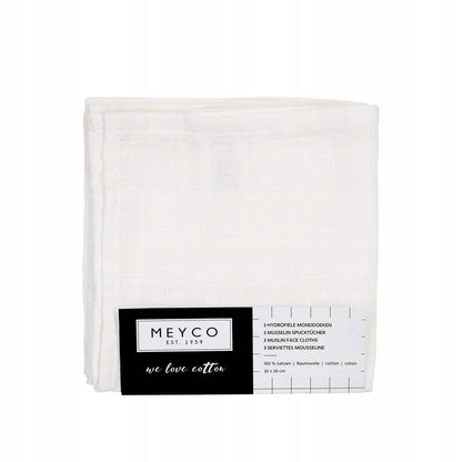 MEYCO muslin diapers 30cm x 30cm x3pcs