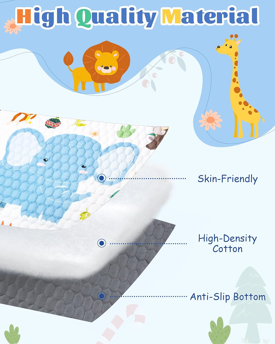 FUNSLAND Baby-Spielmatte mit Wachstumstabelle 127x127cm