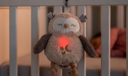 TOMMEE TIPPEE Sowa Ollie Deluxe PRZYTULANKA lampka dźwięki, pluszowa lampka nocna z CrySensor do łóżeczka
