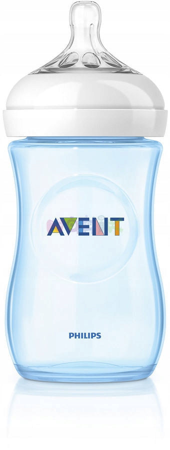 PHILIPS AVENT Natural butelka 260 ml smoczek 1m+ niebieska butelka dla noworodka ze smoczkiem ultra soft