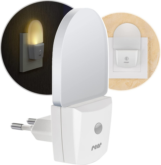REER NightGuide LED-Nachtlicht für die Steckdose, Dämmerungssensor, 6 x 9,5 cm