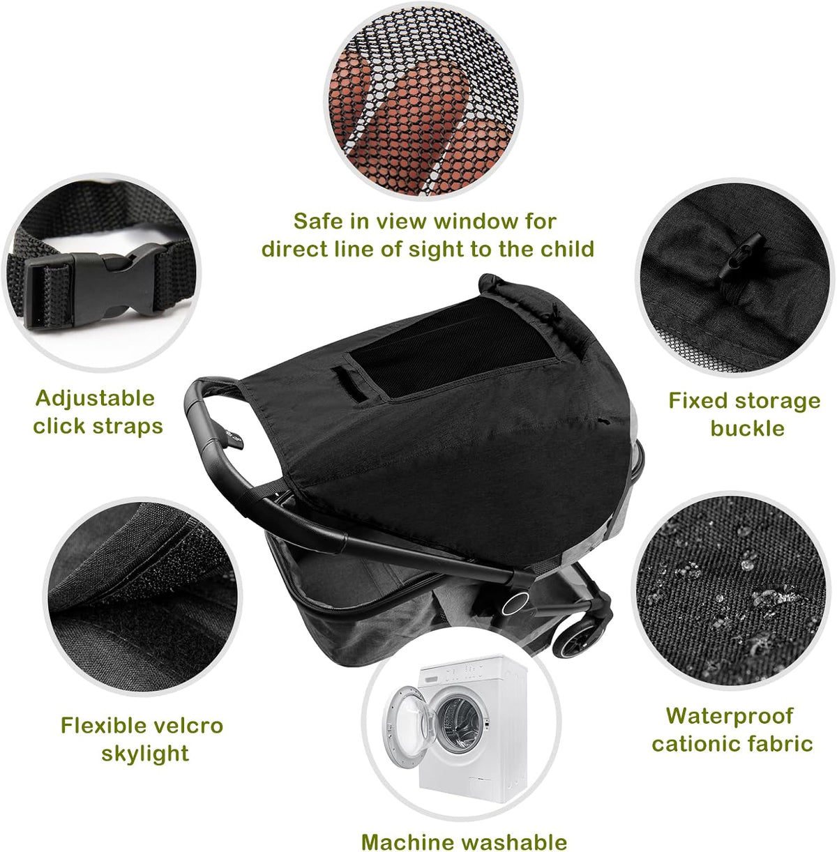 SELENE universeller Sonnenschutz für Kinderwagen UV 50+