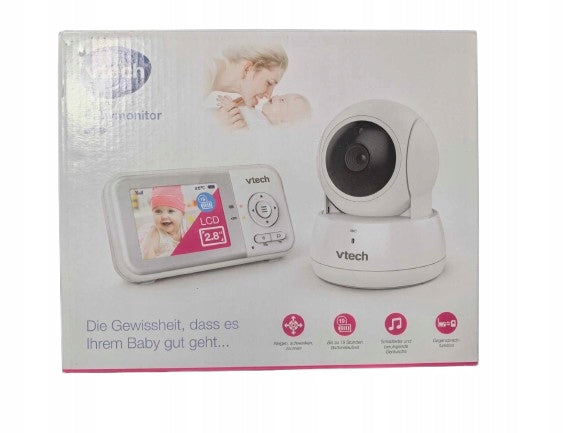 VTECH VM923 zdalnie sterowana cyfrowa niania elektroniczna 2,8" VOX, biały monitor z kamerą i ekranem 2,8"
