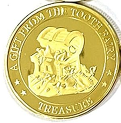 BRADOC Zahnfee vergoldete Metallmünze für unter das Kopfkissen 4 cm SCHATZ
