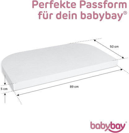 BABYBAY Spannbettlaken mit Gummi und Membran 89x50 cm
