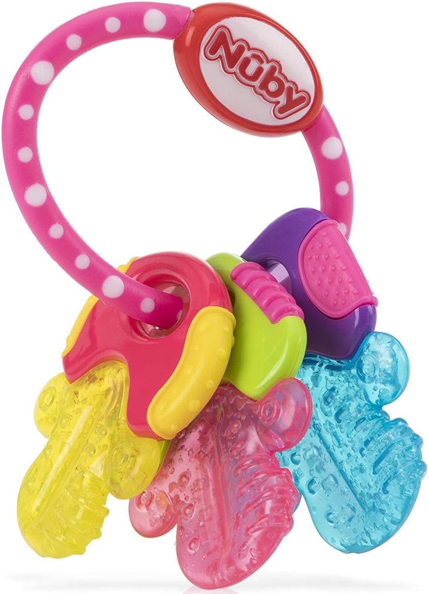 NUBY IcyBite Silikon-Beißring kühlend 9 x 14 cm SCHLÜSSEL