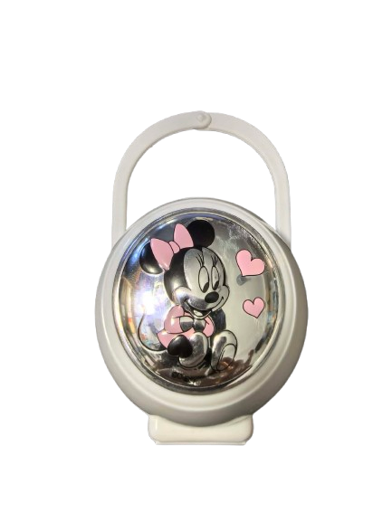 VALENTI DISNEY Minnie Schnulleretui + Kette PVD-Beschichtung (Silber)