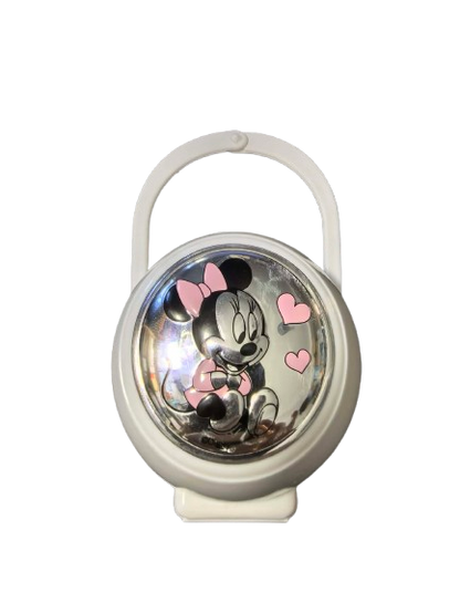 VALENTI DISNEY Minnie Schnulleretui + Kette PVD-Beschichtung (Silber)