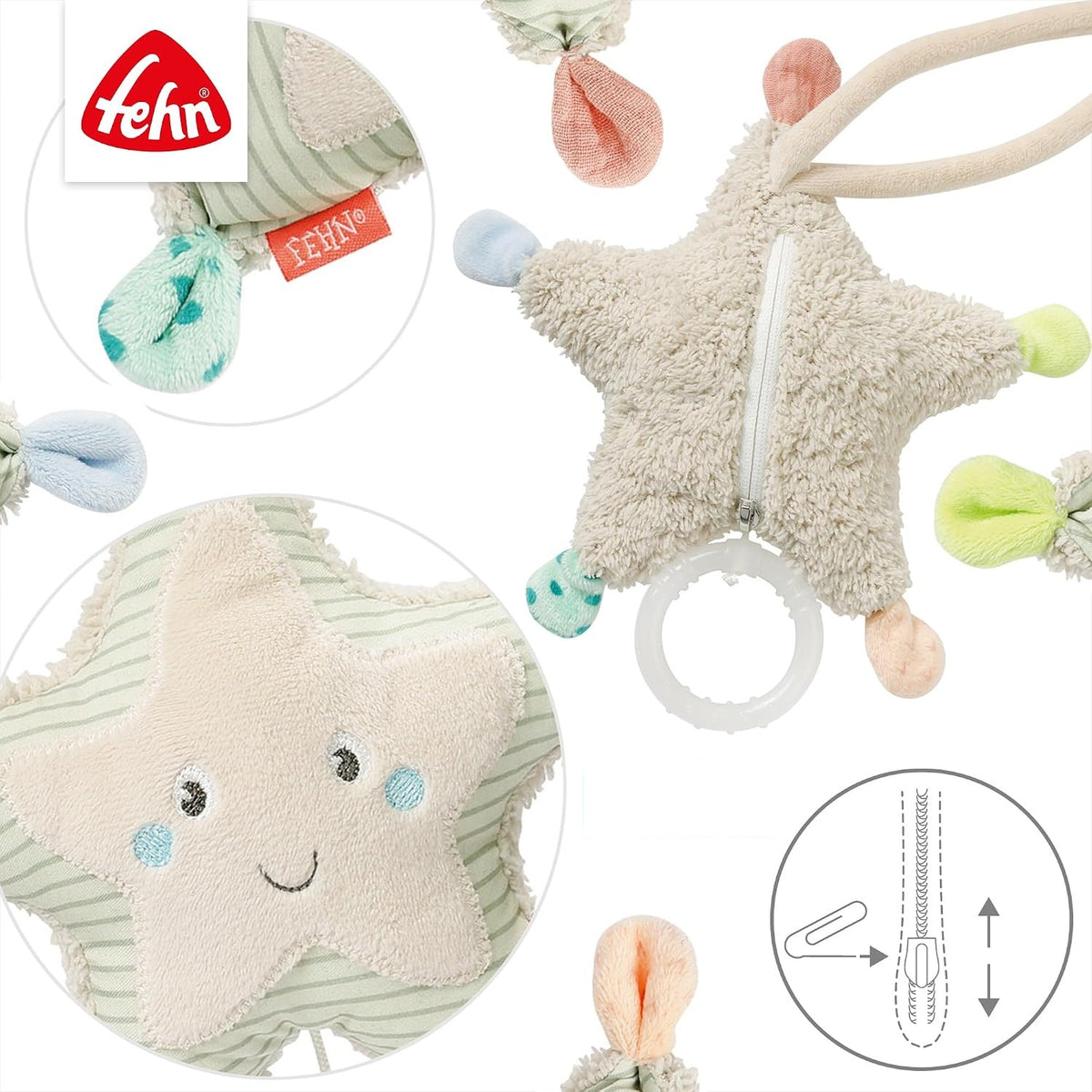 FEHN musical toy pendant with "Do You Know How Many Stars There Are?" STAR 20 cm